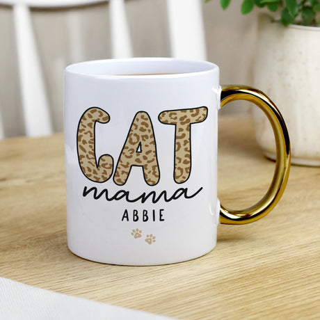 Personalised Cat Mama Gold Handle Mug - Shop Mugs At Gift Moments - 2