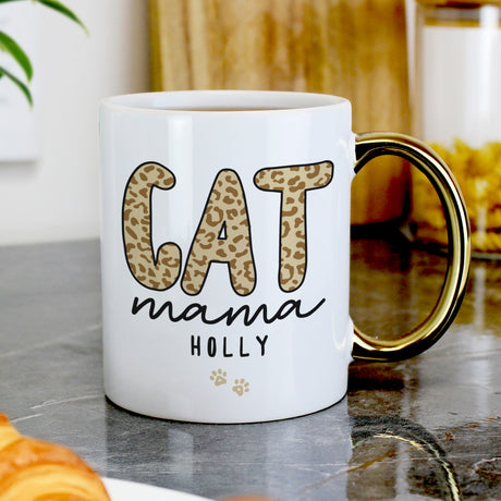 Personalised Cat Mama Gold Handle Mug - Shop Mugs At Gift Moments - 3