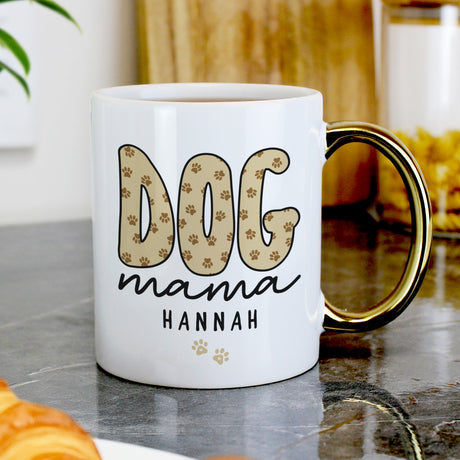 Personalised Dog Mama Gold Handle Mug - Shop Mugs At Gift Moments - 1