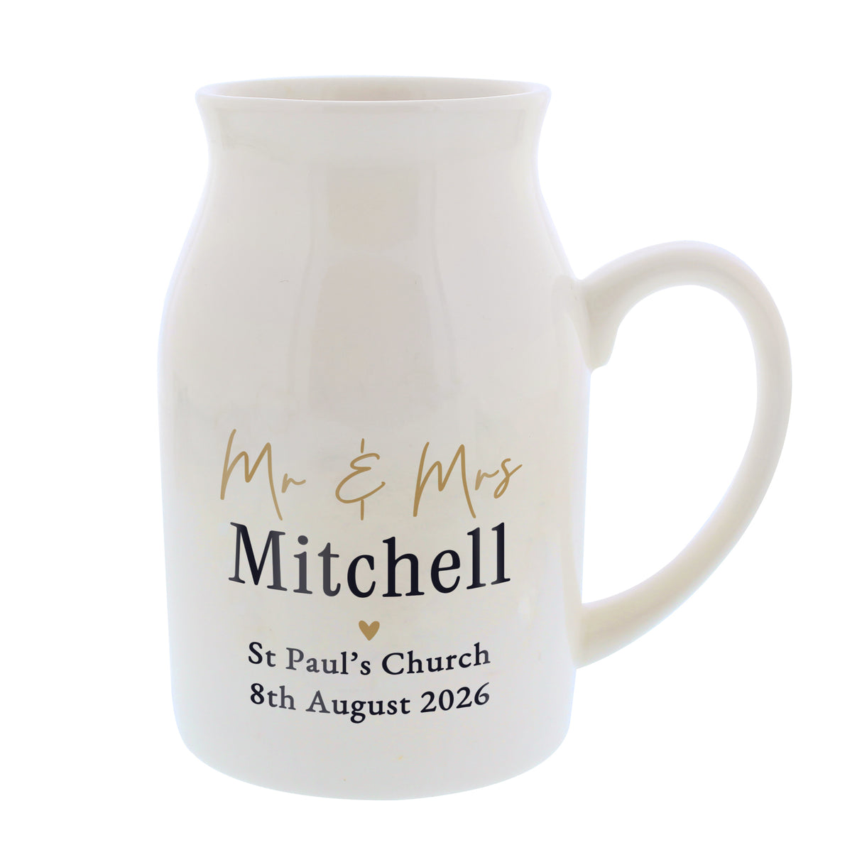 Personalised Black & Gold Free Text Jug Vase - Shop Vases At Gift Moments - 4