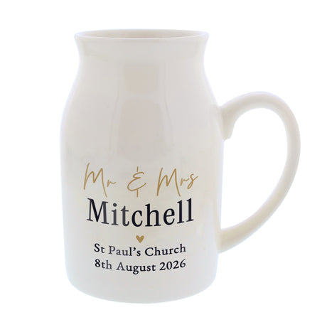 Personalised Black & Gold Free Text Jug Vase - Shop Vases At Gift Moments - 4