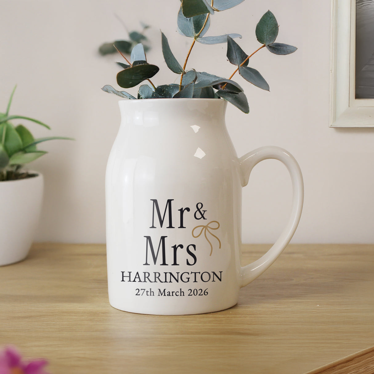 Personalised Black & Gold Couples Jug Vase - Shop Vases At Gift Moments - 3