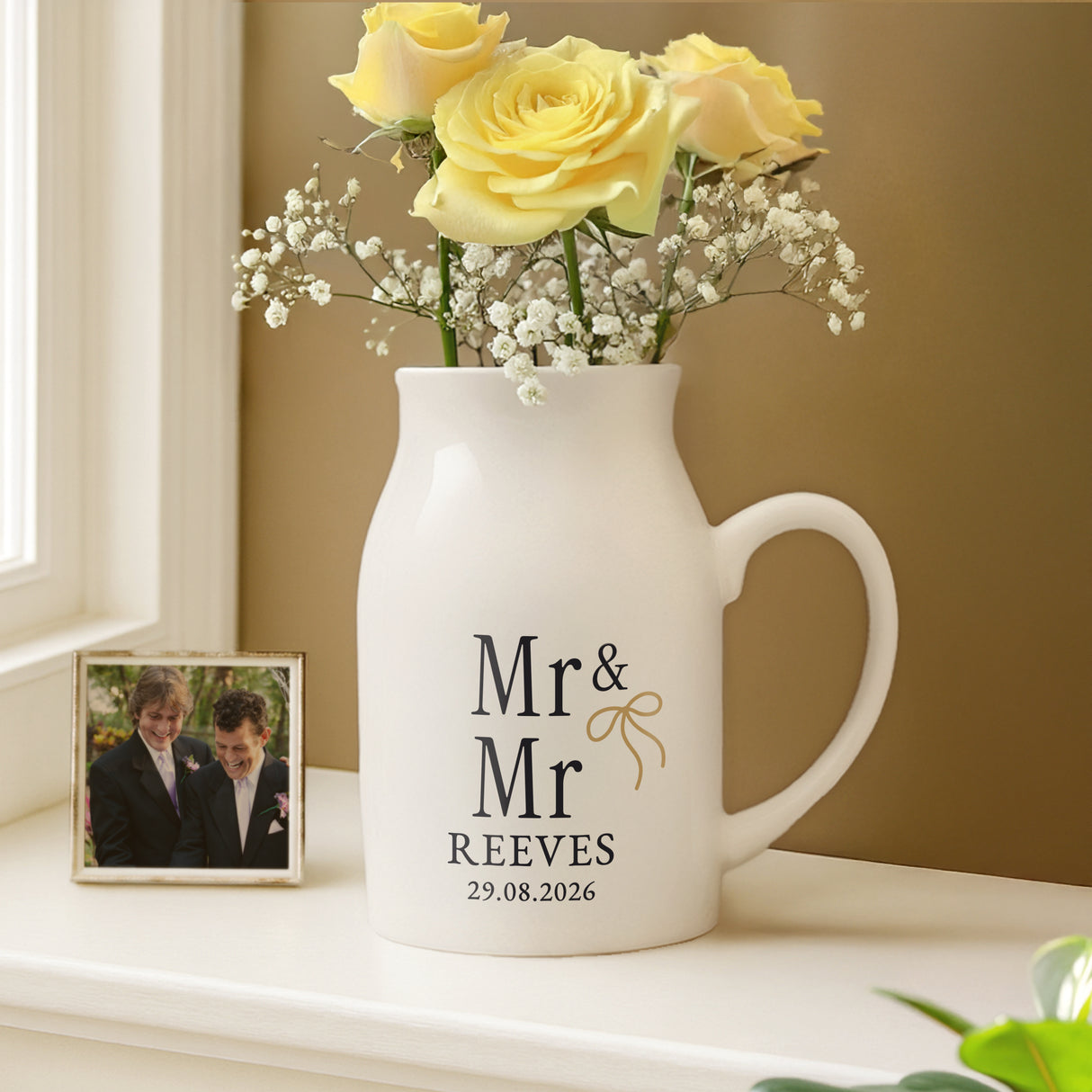 Personalised Black & Gold Couples Jug Vase - Shop Vases At Gift Moments - 4