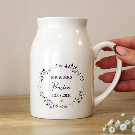 Personalised Black & Gold Wreath Jug Vase - Shop Vases At Gift Moments - 2