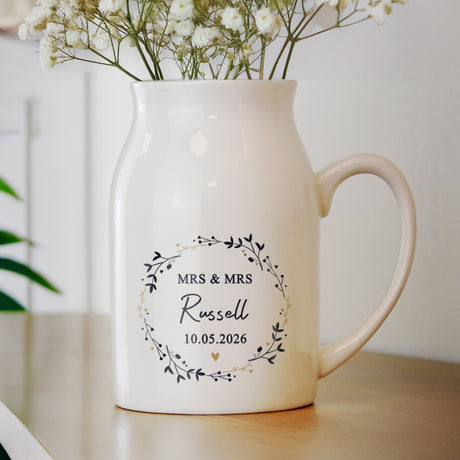 Personalised Black & Gold Wreath Jug Vase - Shop Vases At Gift Moments - 3