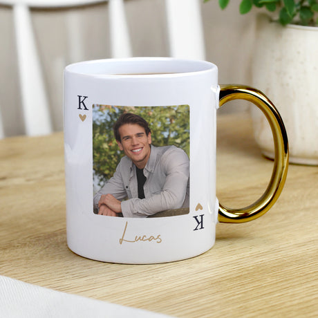 Personalised Photo Upload King Gold Handle Mug - Shop Mugs At Gift Moments - 1