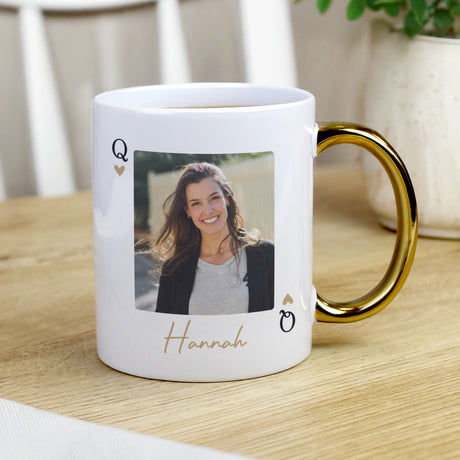 Personalised Photo Upload Queen Gold Handle Mug - Shop Mugs At Gift Moments - 1