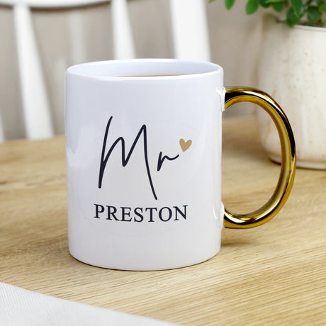 Personalised Mr Gold Handle Mug - Shop Mugs At Gift Moments - 1