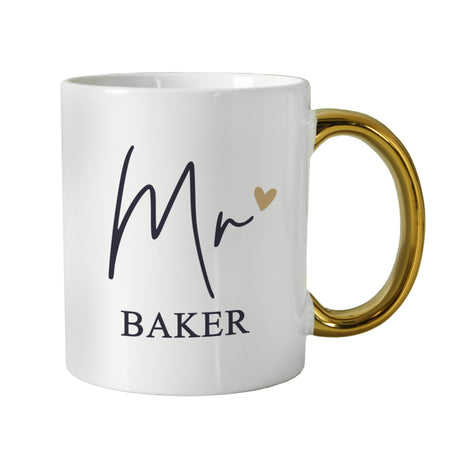 Personalised Mr Gold Handle Mug - Shop Mugs At Gift Moments - 4