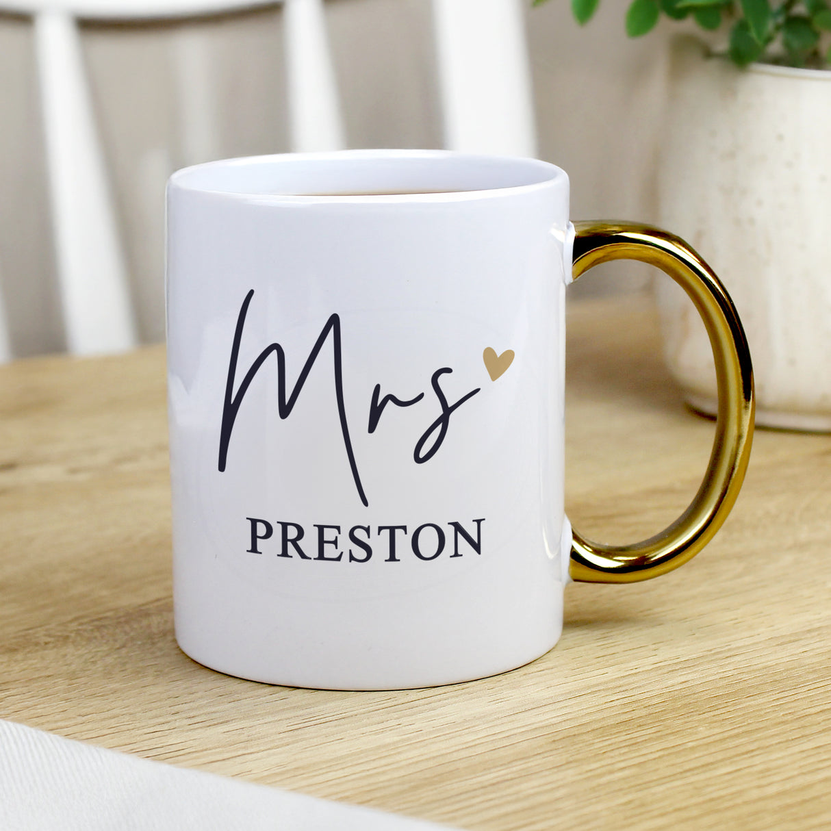 Personalised Mrs Gold Handle Mug - Shop Mugs At Gift Moments - 1