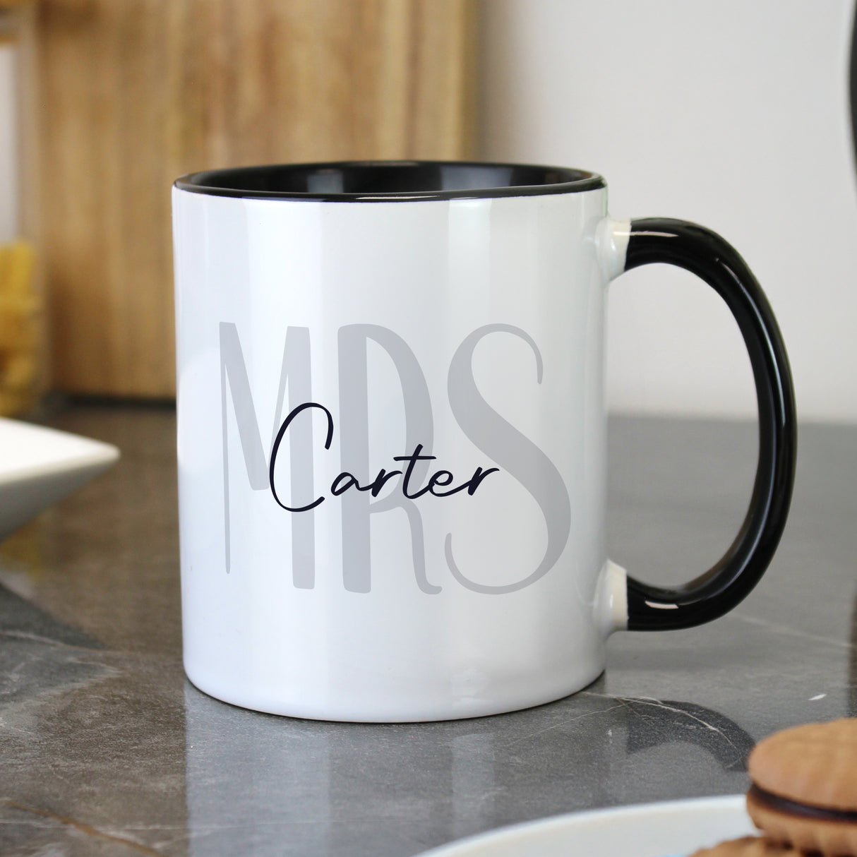 Personalised Mrs Black Handle Mug - Shop Mugs At Gift Moments - 3