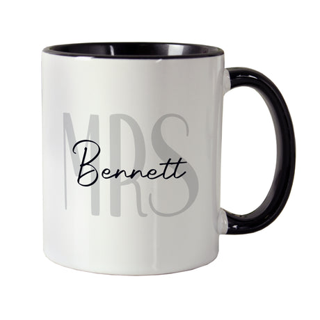 Personalised Mrs Black Handle Mug - Shop Mugs At Gift Moments - 4