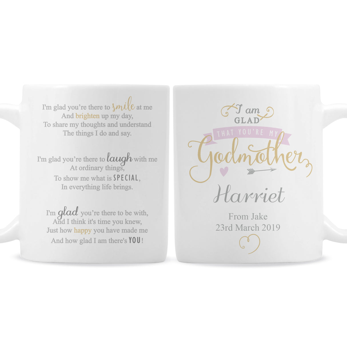 Personalised I Am Glad... Godmother Mug