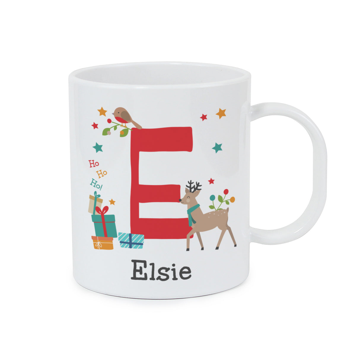 Personalised Initial Reindeer Christmas Plastic Mug - Shop Mugs At Gift Moments - 4