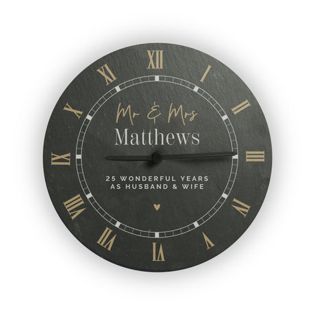 Personalised Black & Gold Slate Clock - Shop Clocks At Gift Moments - 4