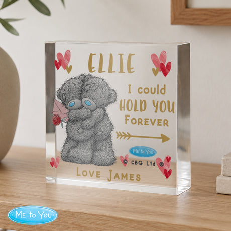 Personalised Me To You Hold You Forever Crystal Token - Shop Crystal Tokens At Gift Moments - 1