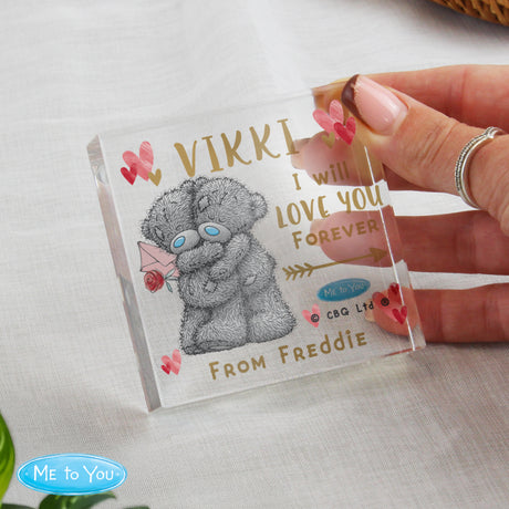 Personalised Me To You Hold You Forever Crystal Token - Shop Crystal Tokens At Gift Moments - 3