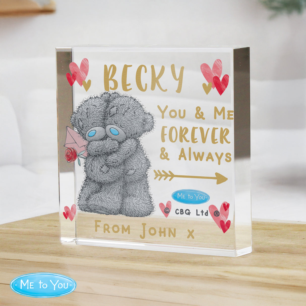 Personalised Me To You Hold You Forever Crystal Token - Shop Crystal Tokens At Gift Moments - 2