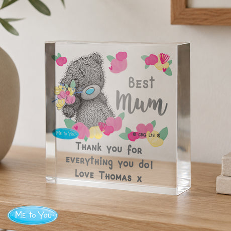 Personalised Me to You Lovely Mum Crystal Token - Shop Crystal Tokens At Gift Moments - 3
