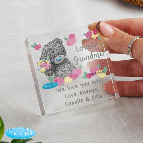 Personalised Me to You Lovely Mum Crystal Token - Shop Crystal Tokens At Gift Moments - 2