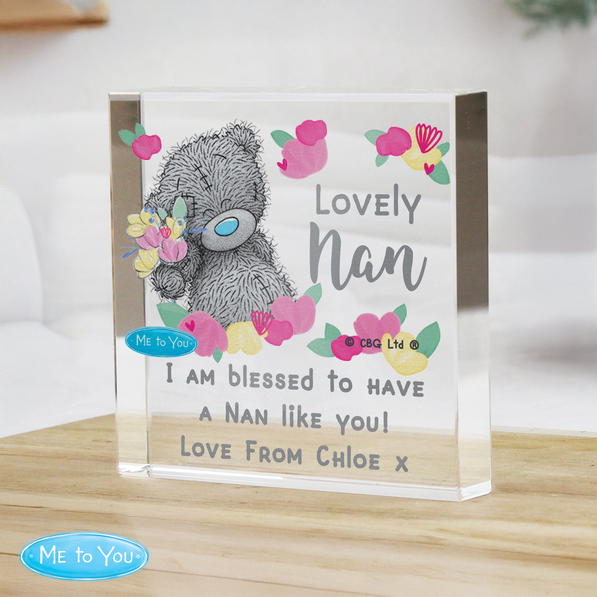 Personalised Me to You Lovely Mum Crystal Token - Shop Crystal Tokens At Gift Moments - 1
