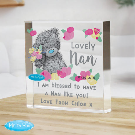 Personalised Me to You Lovely Mum Crystal Token - Shop Crystal Tokens At Gift Moments - 1