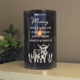 Personalised Highland Cow Glass LED Candle - Shop At Gift Moments - 2