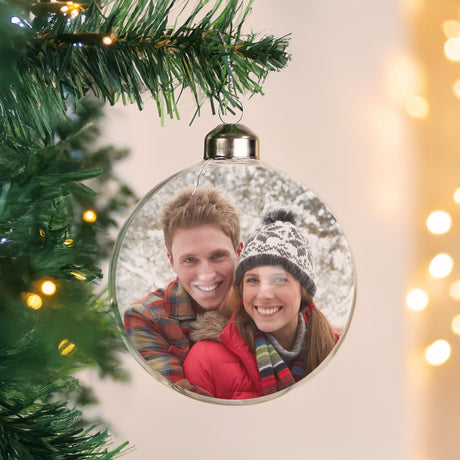 Personalised Photo Upload Glass Bauble - Shop At Gift Moments - 1