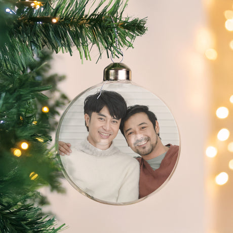 Personalised Photo Upload Glass Bauble - Shop At Gift Moments - 3