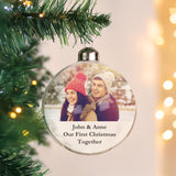 Personalised Message Photo Upload Glass Bauble - Shop At Gift Moments - 1