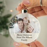 Personalised Message Photo Upload Glass Bauble - Shop At Gift Moments - 2