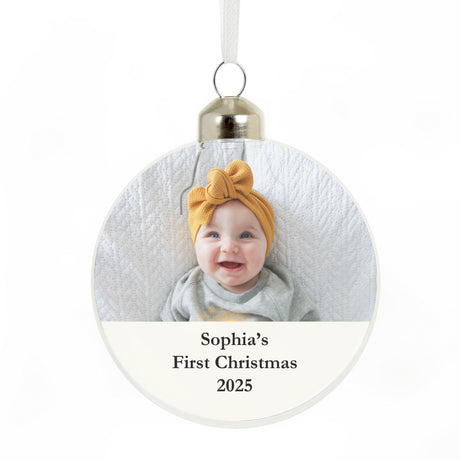 Personalised Message Photo Upload Glass Bauble - Shop At Gift Moments - 4