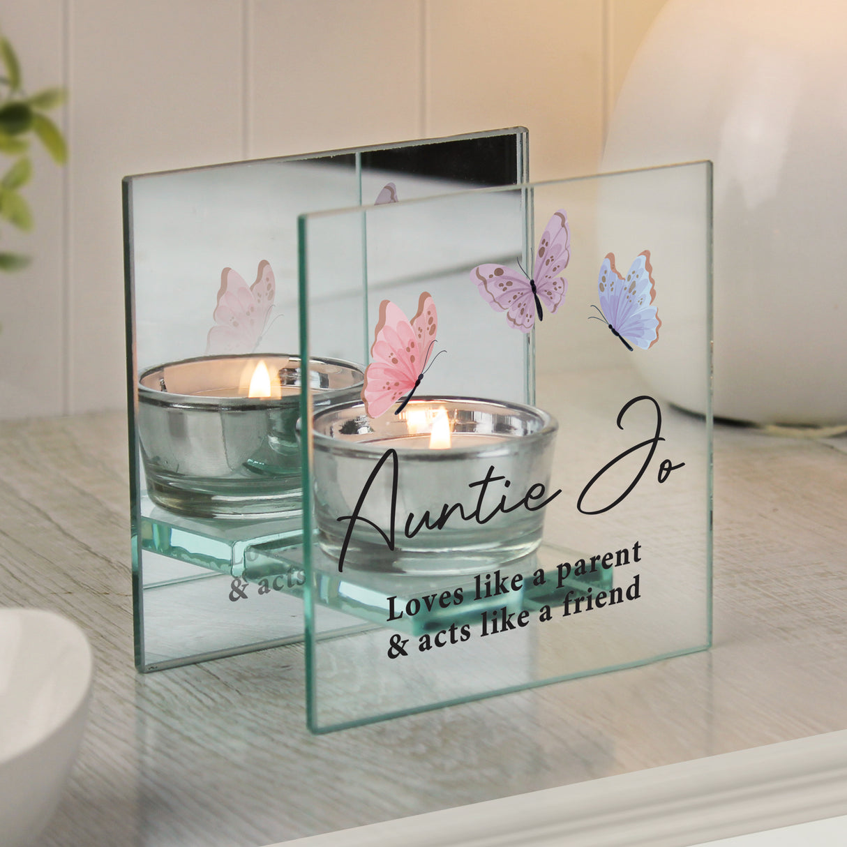Personalised Butterfly Mirrored Tealight Holder - Shop At Gift Moments - 2