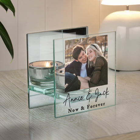 Personalised Photo Upload Mirrored Glass Tealight Holder - Shop Candle Holders At Gift Moments - 3