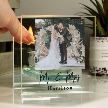 Personalised Photo Upload Mirrored Glass Tealight Holder - Shop Candle Holders At Gift Moments - 4