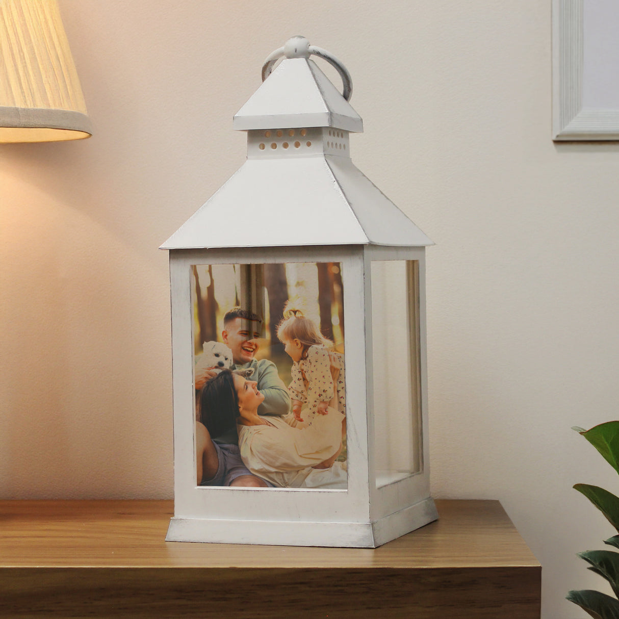 Personalised Photo Upload White Lantern - Shop LED Lighting At Gift Moments - 3