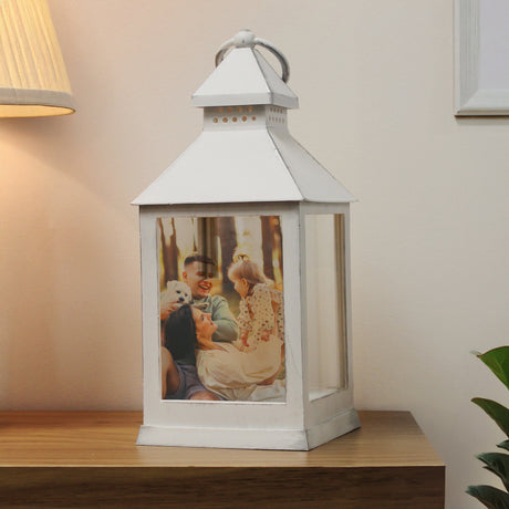 Personalised Photo Upload White Lantern - Shop LED Lighting At Gift Moments - 3
