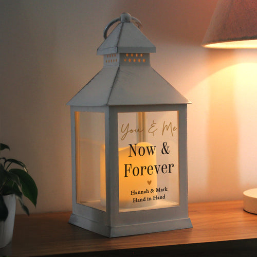 Personalised Black & Gold Heart White Lantern - Shop LED Lighting At Gift Moments - 2