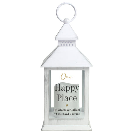 Personalised Black & Gold Heart White Lantern - Shop LED Lighting At Gift Moments - 4
