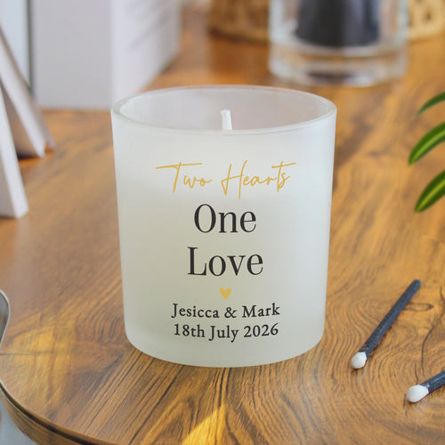 Personalised Black & Gold Heart Frosted Candle - Shop Candles At Gift Moments - 2