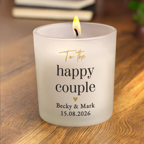 Personalised Black & Gold Heart Frosted Candle - Shop Candles At Gift Moments - 1