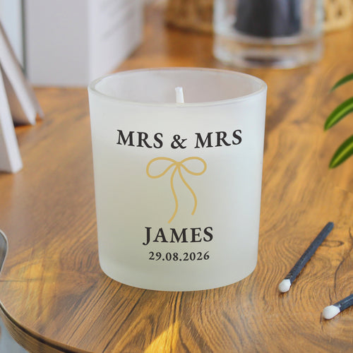 Personalised Black & Gold Bow Frosted Candle - Shop Candles At Gift Moments - 2
