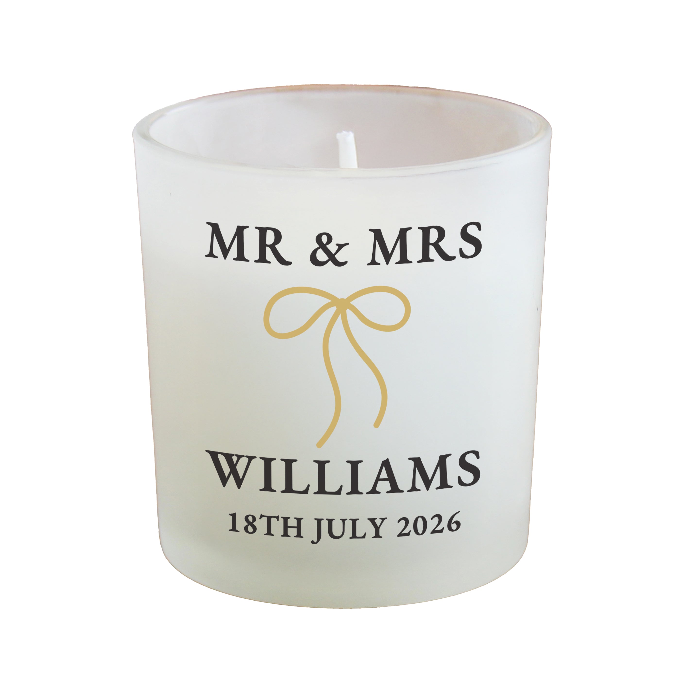 Personalised Black & Gold Bow Frosted Candle - Shop Candles At Gift Moments - 4