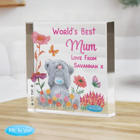Personalised Me to You Flowery Glass Ornament - Shop Crystal Tokens At Gift Moments - 1