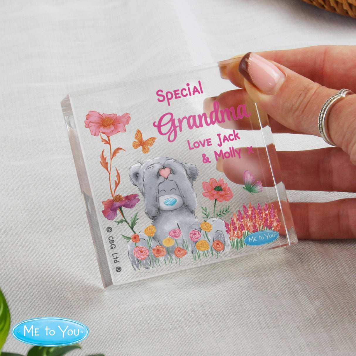 Personalised Me to You Flowery Glass Ornament - Shop Crystal Tokens At Gift Moments - 3