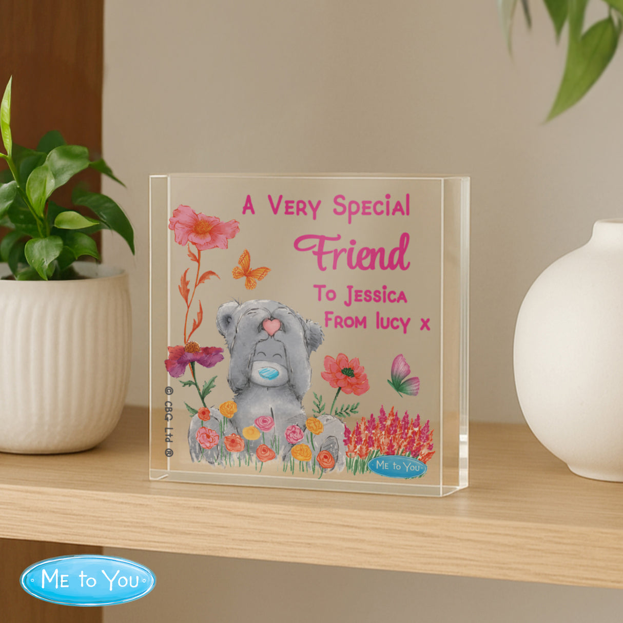 Personalised Me to You Flowery Glass Ornament - Shop Crystal Tokens At Gift Moments - 4