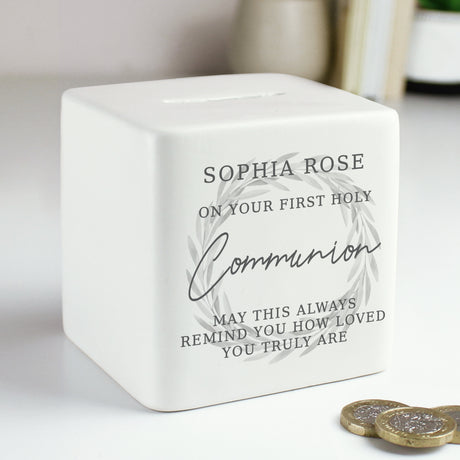 Personalised Wreath Ceramic Square Money Box - Shop At Gift Moments - 3