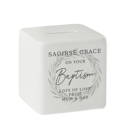 Personalised Wreath Ceramic Square Money Box - Shop At Gift Moments - 5