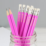 Personalised Butterfly Motif Pink Pencils