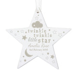 Personalised Twinkle Twinkle Wooden Star Decoration